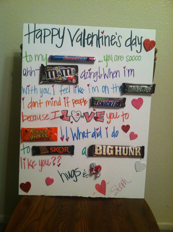Valentines Day Cards With Candy
 My Candy Bar Poster for my Hunny for Valentine s Day