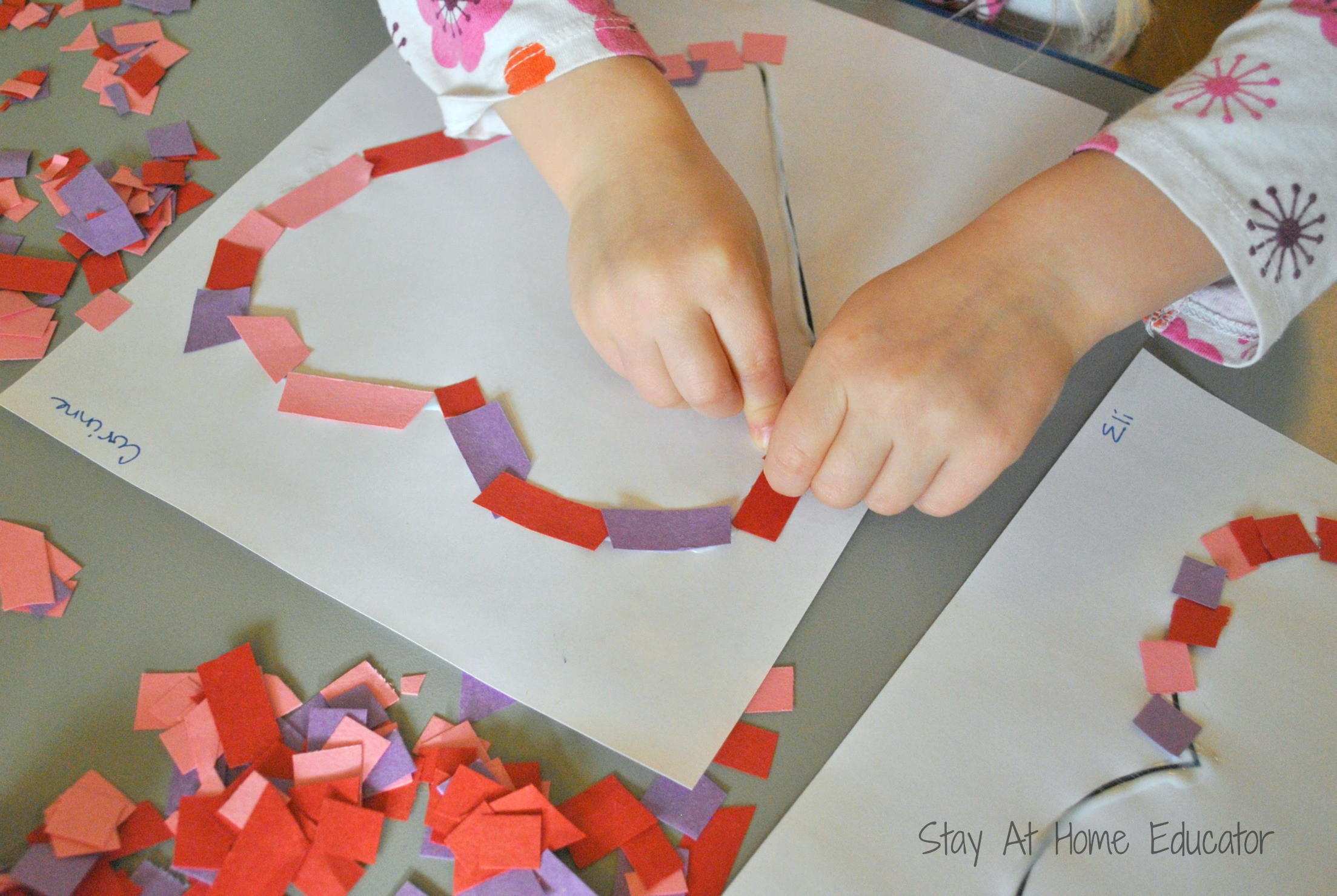 Valentines Day Crafts Preschoolers
 Confetti Hearts Valentine Craft Stay At Home Educator