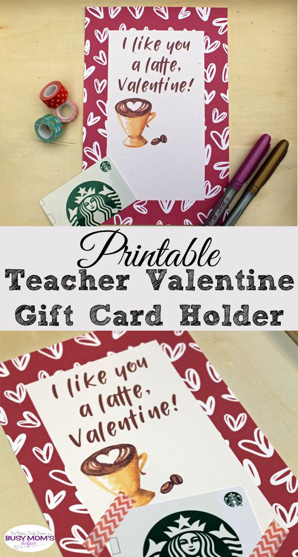 Valentines Day Gifts Cards
 Printable Teacher Valentine Gift Card Holder