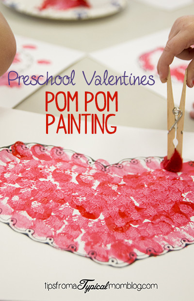 Valentines Day Ideas For Preschoolers
 Valentine Pom Pom Painting for Preschoolers