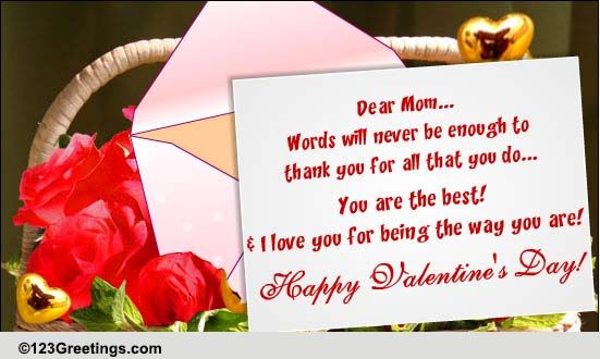 Valentines Day Quotes For Moms
 Happy Valentine s Day Mom Free Family eCards Greeting