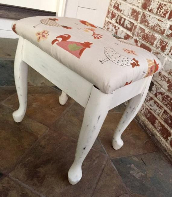 Vanity Bench With Storage
 Vanity Stool Piano Bench Storage Stool Rooster Fabric