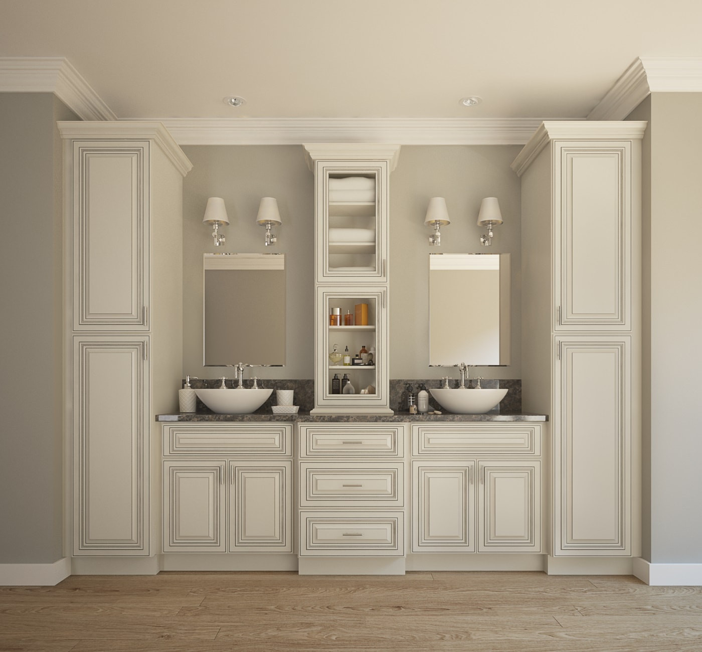 Vanity Cabinets For Bathroom
 Signature Vanilla Glaze Ready to Assemble Bathroom