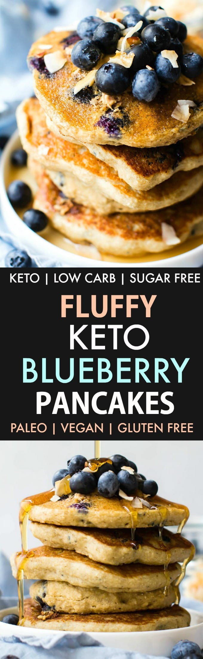 Vegan Keto Pancakes
 Fluffy Low Carb Keto Blueberry Pancakes Paleo Vegan