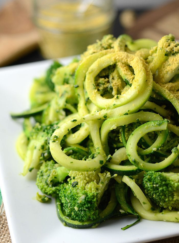 Vegetarian Broccoli Recipe
 Low Fat Vegan Pesto Zoodles with Broccoli