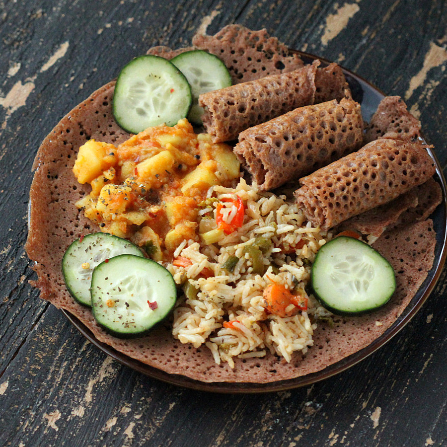 Vegetarian Ethiopian Recipes
 Ethiopian Injera Teff flatbread Vegan Glutenfree
