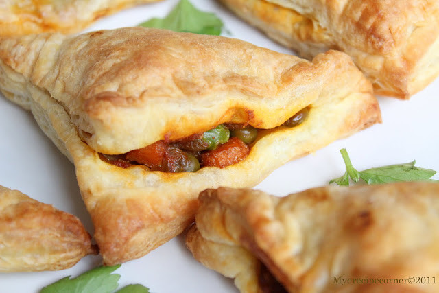 Vegetarian Puff Pastry Recipes
 Mye s Kitchen Ve able puffs Indian style curried