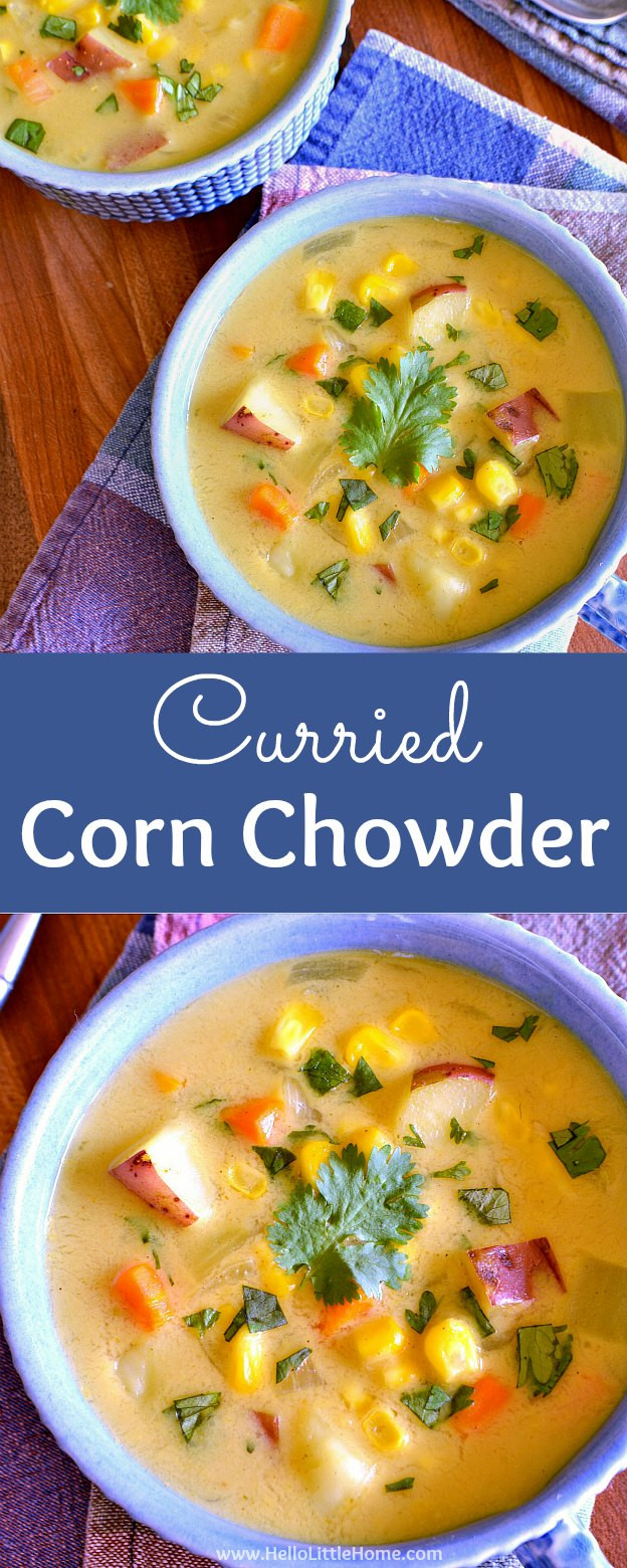Vegetarian Summer Corn Chowder
 Easy Curried Corn Chowder with Coconut Milk