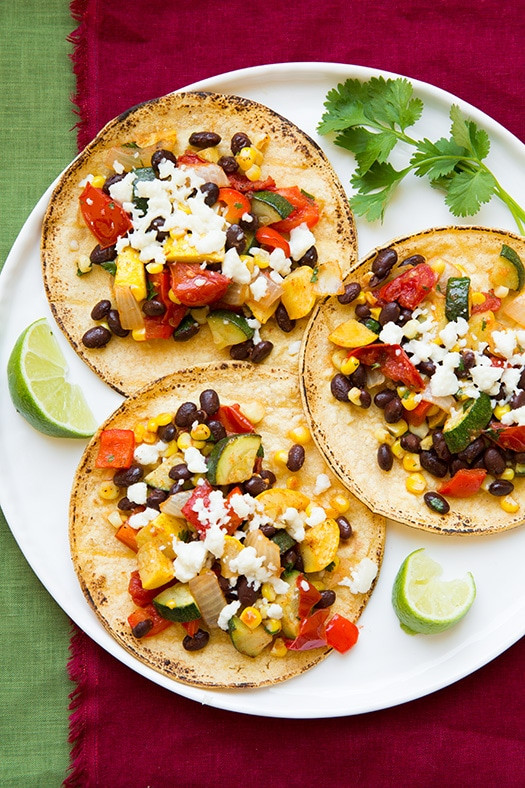 Vegetarian Taco Recipes
 Ve arian Tacos with Roasted Veggies & Black Beans