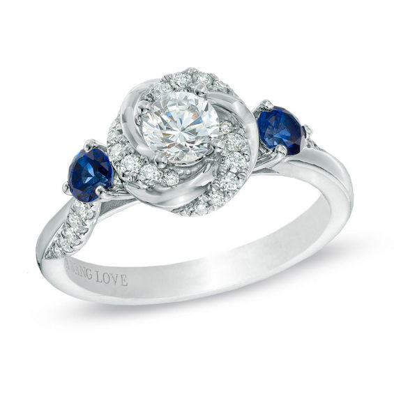Vera Wang Diamond Rings
 Vera Wang Love Collection 5 8 CT T W Diamond and Blue