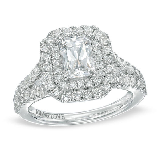 Vera Wang Men's Wedding Rings
 Vera Wang Love Collection 2 CT T W Emerald Cut Diamond