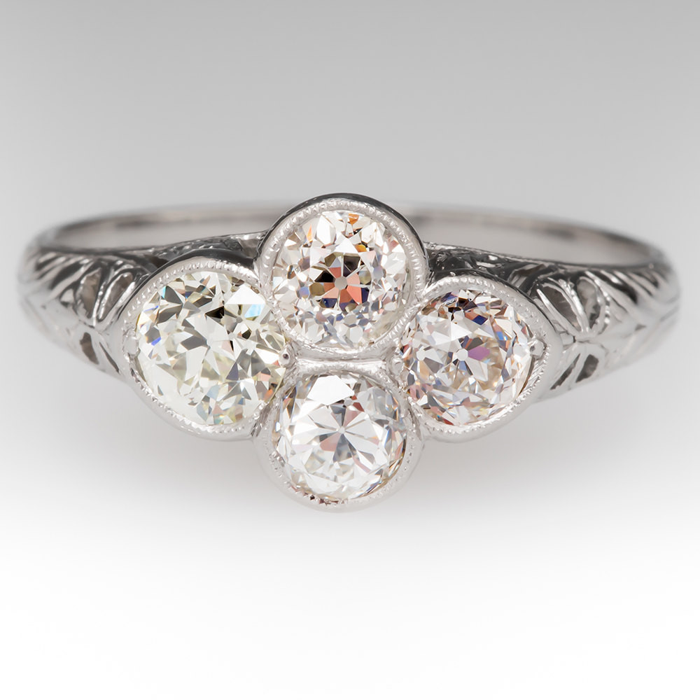 Vintage Wedding Rings 1920
 Antique Engagement Ring 1920s Old European Cut Diamonds