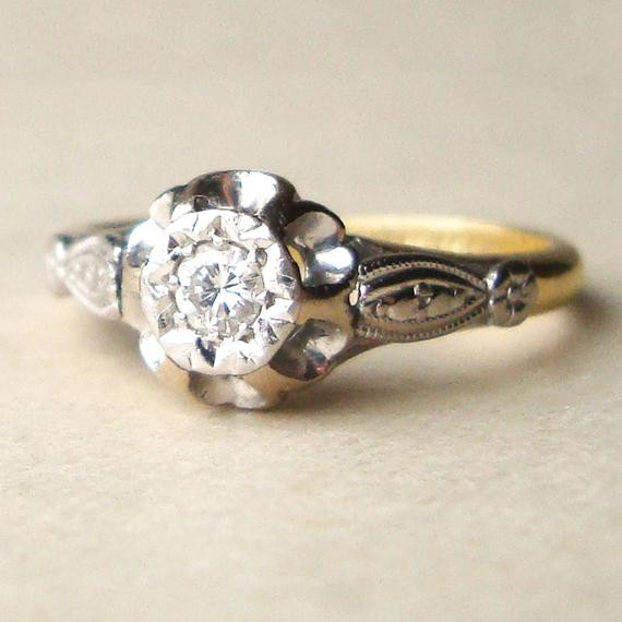 Vintage Wedding Rings 1920
 Antique Diamond Solitaire Engagement Ring 1920s Solitaire