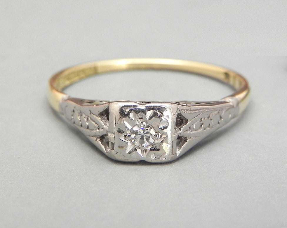 Vintage Wedding Rings 1920
 Art Deco Diamond Engagement Ring 1920s Diamond Solitaire