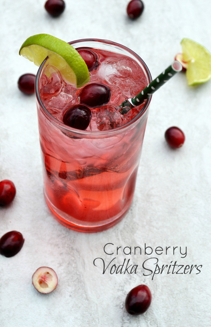 Vodka Holiday Drinks
 Holiday Cocktail Cranberry Vodka Spritzers