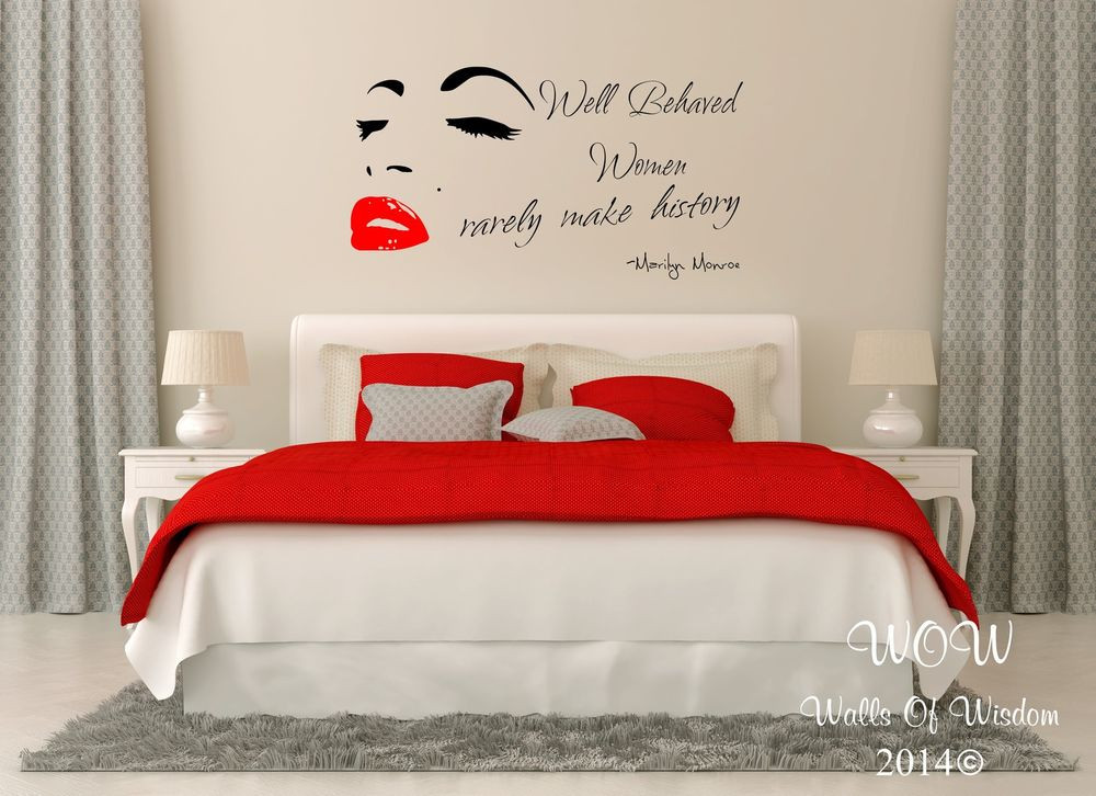 Wall Art Decals For Bedroom
 Marilyn Monroe y Adult Quotation Wall Sticker Wall