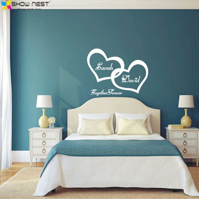 Wall Art Decals For Bedroom
 Symbol Love Forever Wall Sticker Double Heart Custom