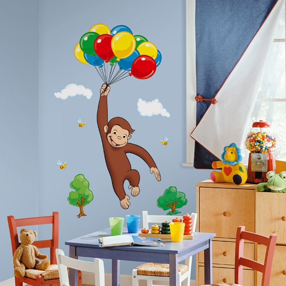 Wall Art Kids Rooms
 CURIOUS GEORGE Giant WALL DECALS New Kids Room Stickers