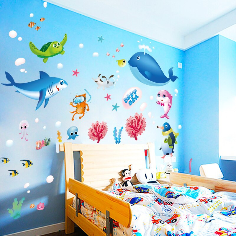 Wall Decals For Kids Bedroom
 Aliexpress Buy [Fundecor] Cartoon ocean fish wall