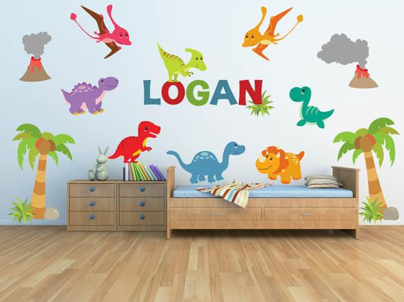 Wall Decals For Kids Bedroom
 Dinosaur Wall Decal for Kids Bedroom Personalized Name