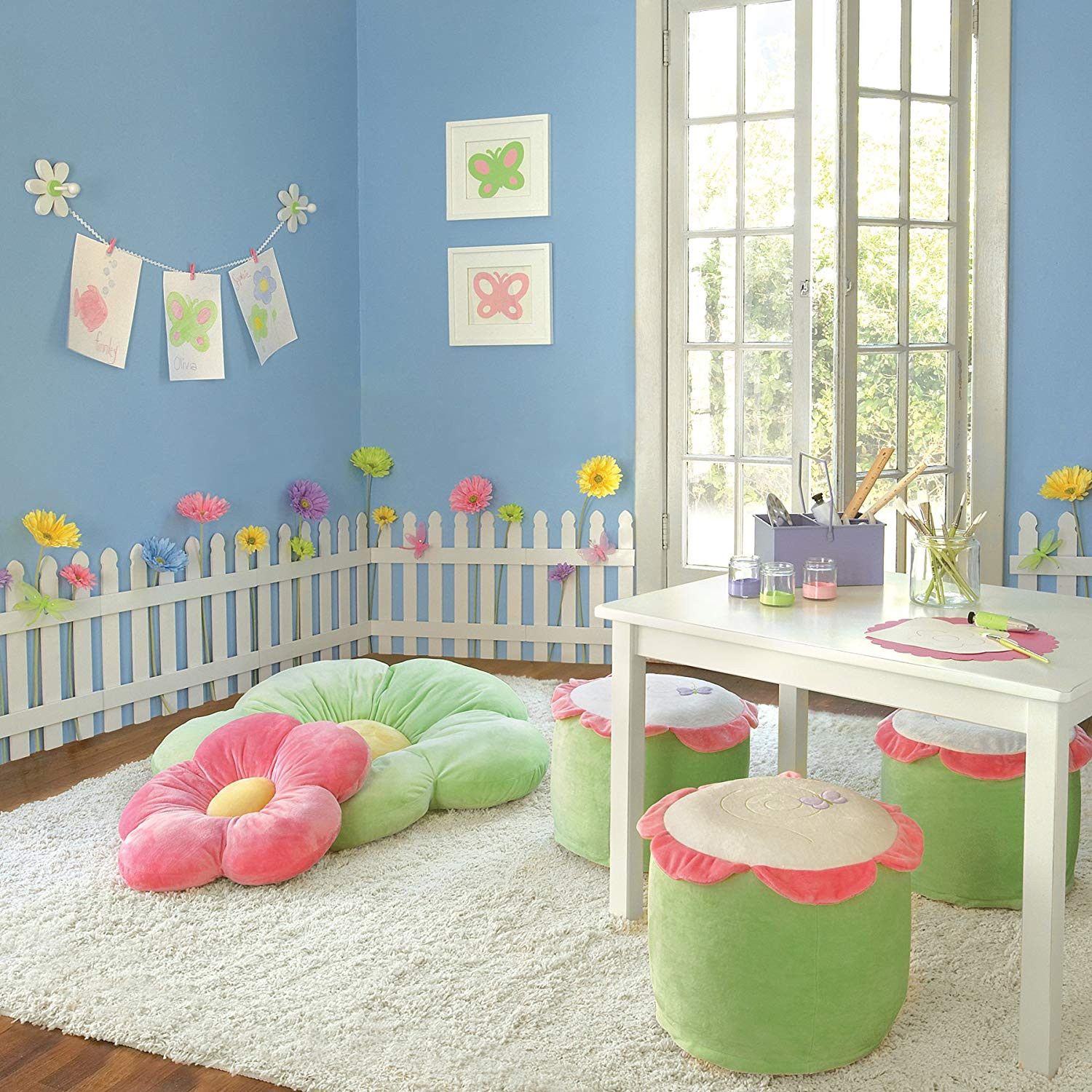 Wall Decoration For Kids Room
 White Wooden Picket Fences for Kids Room Wall Border