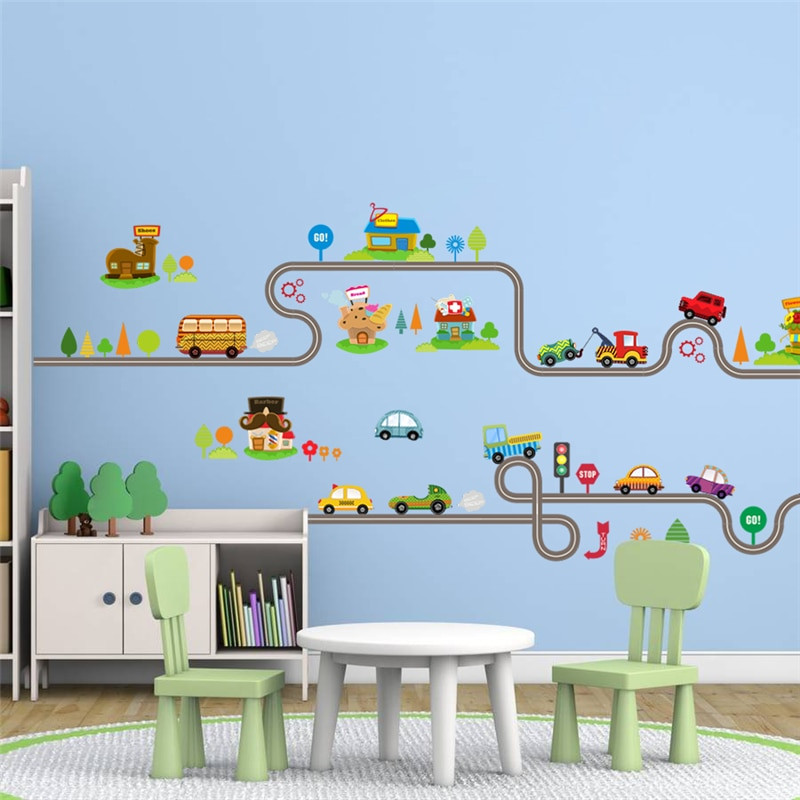 Wall Decoration For Kids Room
 DIY PVC Highway Track Car Wall Stickers Home Decoration