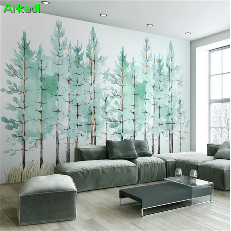 Wall Groupings For Living Room
 Modern minimalist bedroom living room wallpaper hand