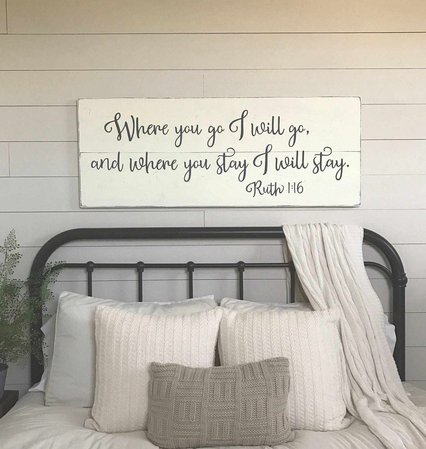 Wall Hangings For Bedroom
 Bedroom wall decor Where you go I will go wood signs