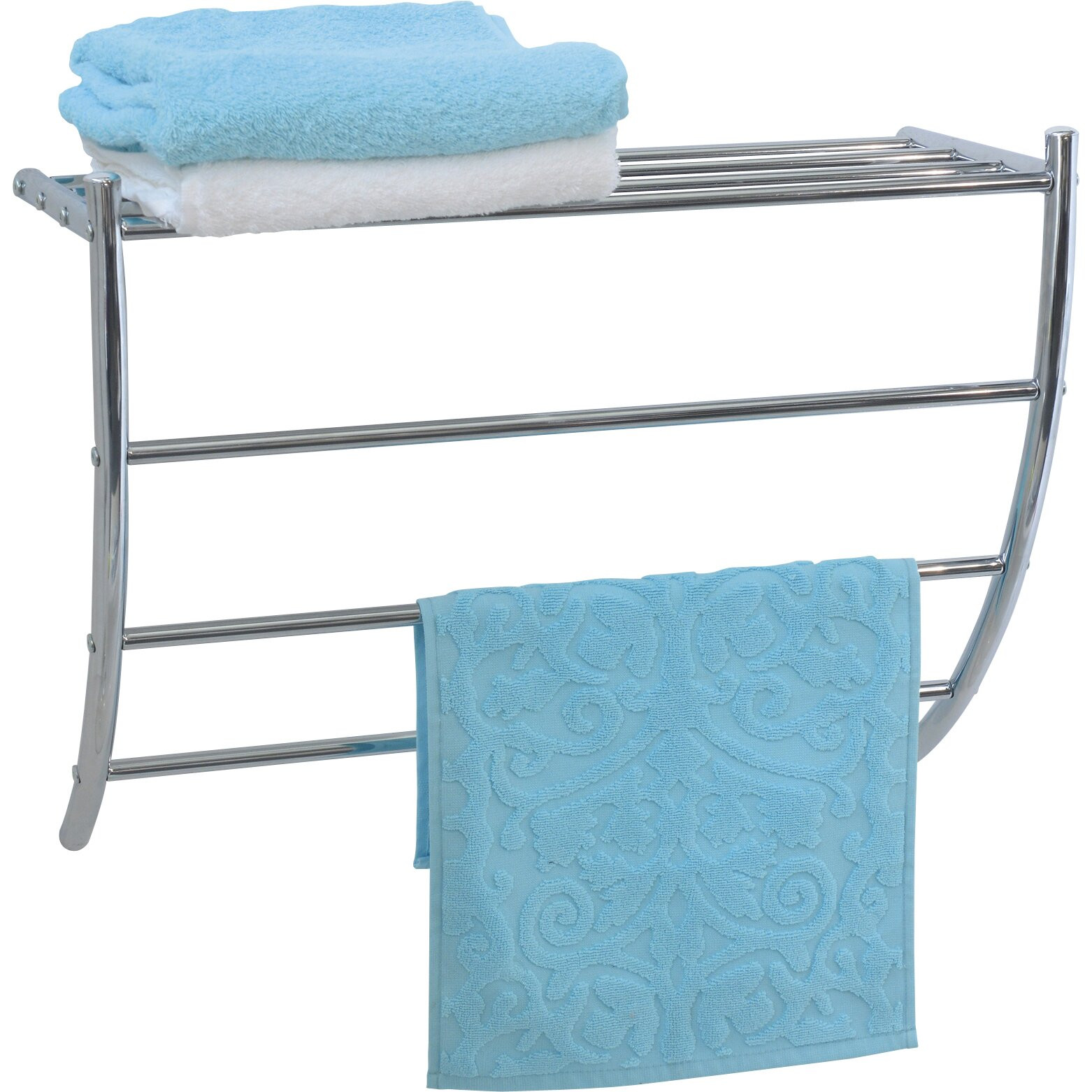 Wall Mounted Bathroom Towel Rack
 Evideco Wall Mounted Bath Shelf and Towel Rack & Reviews