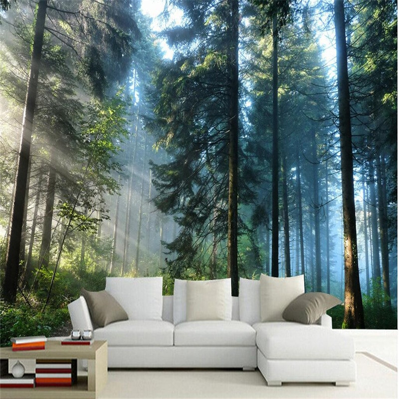 Wall Murals Bedroom
 beibehang Custom painting living room natural forest wall