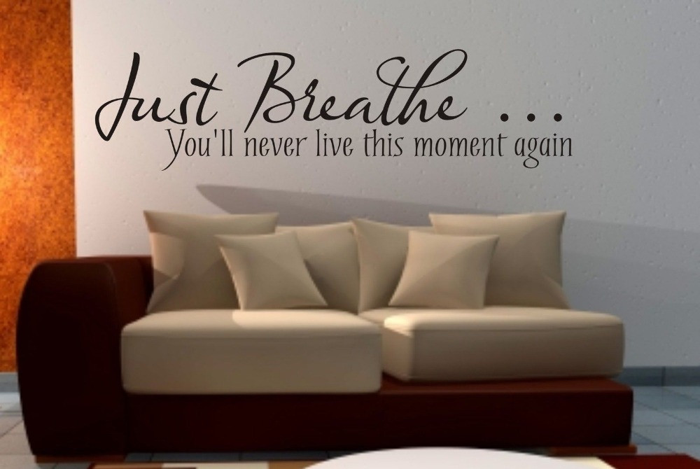 Wall Quotes For Living Room
 Just Breathe wall art sticker quote Living room Bedroom