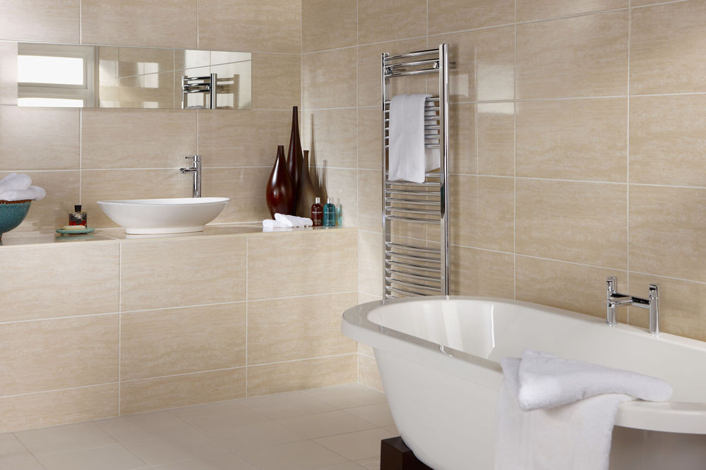 Wall Tile Bathroom
 15 30m2 or Sample Dorchester Travertine Gloss Cream