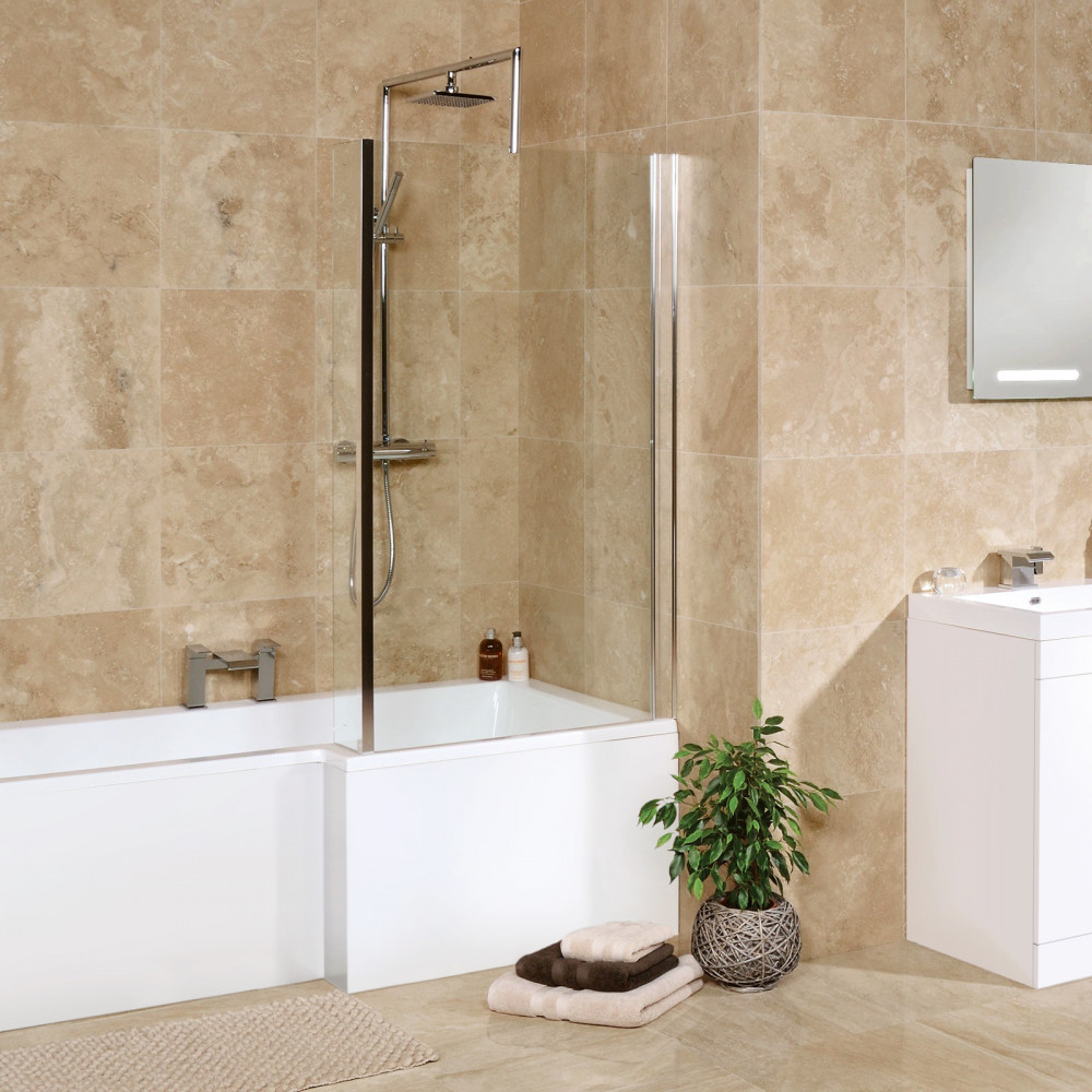 Wall Tile Bathroom
 Premium Classic Beige Square Honed & Filled Travertine