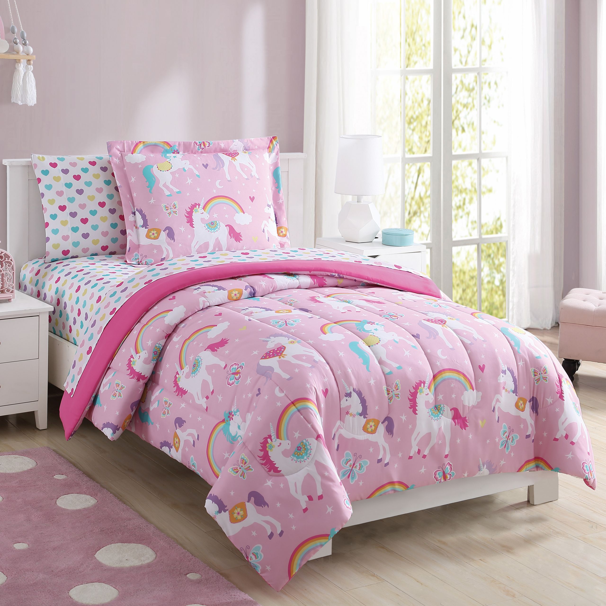 Walmart Kids Bedroom
 Mainstays Kids Rainbow Unicorn Bed in a Bag plete