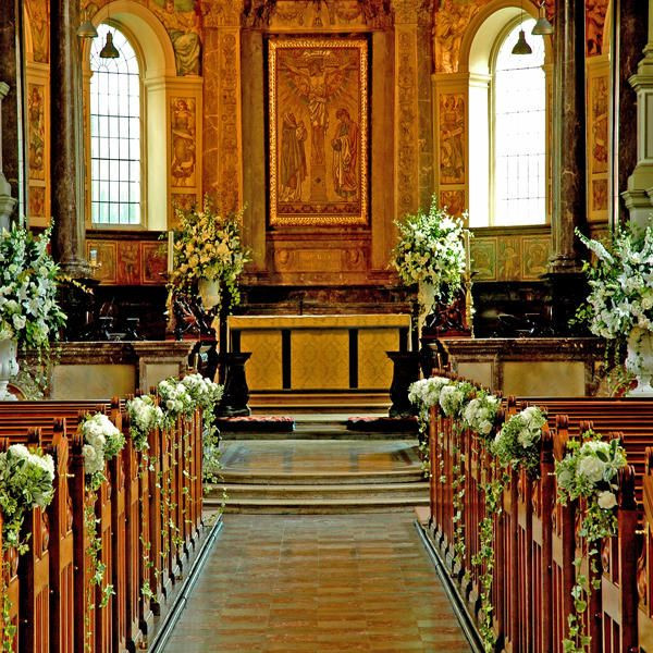 Wedding Altar Decorations
 Flowers for church like the ivy draping down