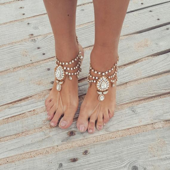 Wedding Beach Shoes
 Beach Wedding Barefoot SandalsBridal Foot by deformatas on