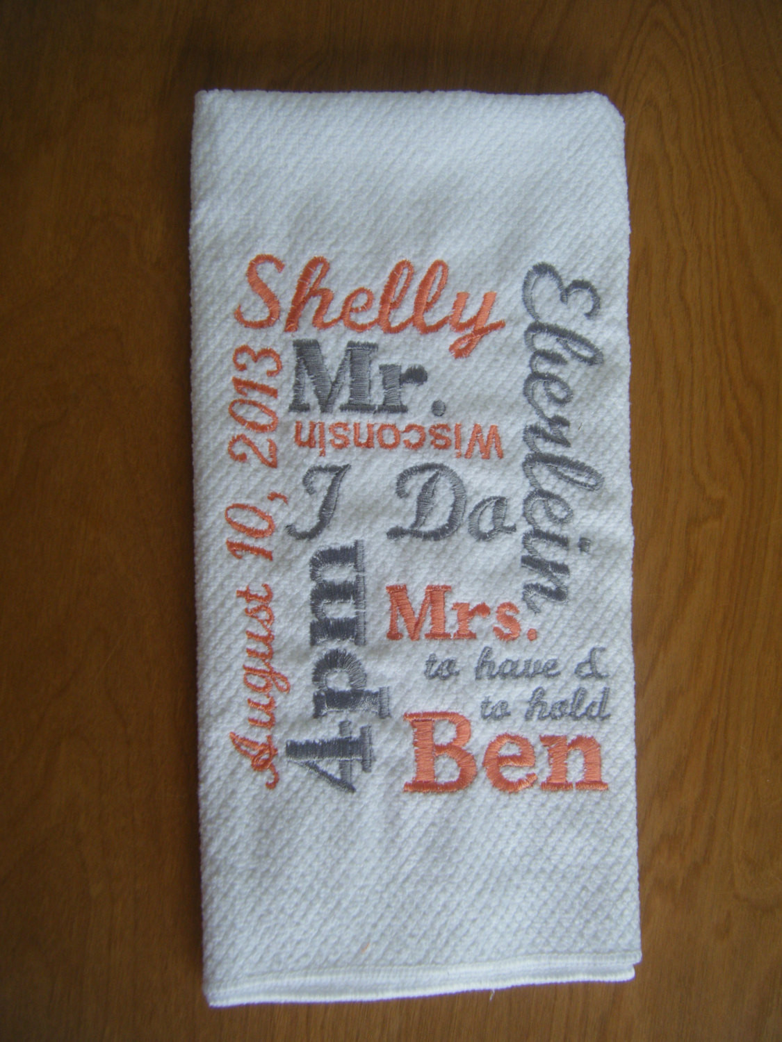 Wedding Embroidery Gift Ideas
 Personalized Kitchen Towel Wedding Gift Bridal Shower Gift