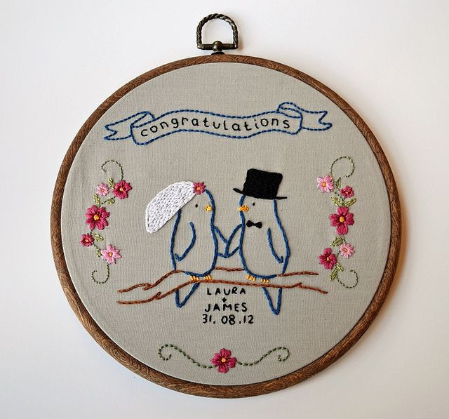 Wedding Embroidery Gift Ideas
 Wedding Bird Embroidery