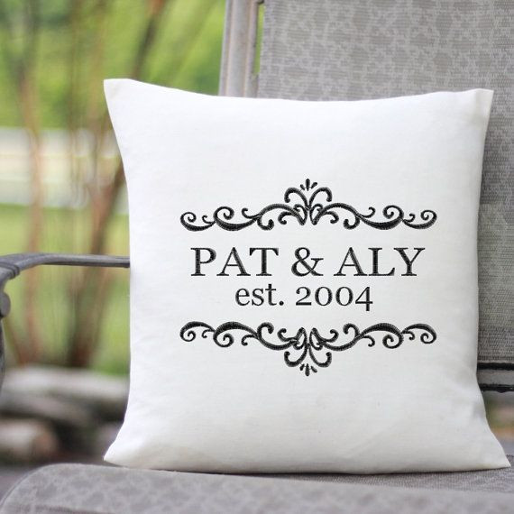 Wedding Embroidery Gift Ideas
 Personalized Wedding Gift PILLOW with embroidered