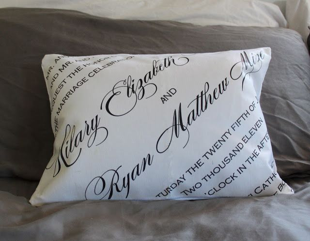 Wedding Gift Ideas For 2Nd Marriage
 231 Blog DIY CUSTOM PILLOW COVERS WITH INVITATION ART FOR