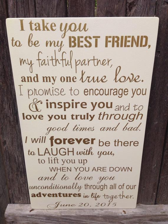 Wedding Gift Ideas For Husband
 First Anniversary Gift for Him Wedding Vows Sign 1st