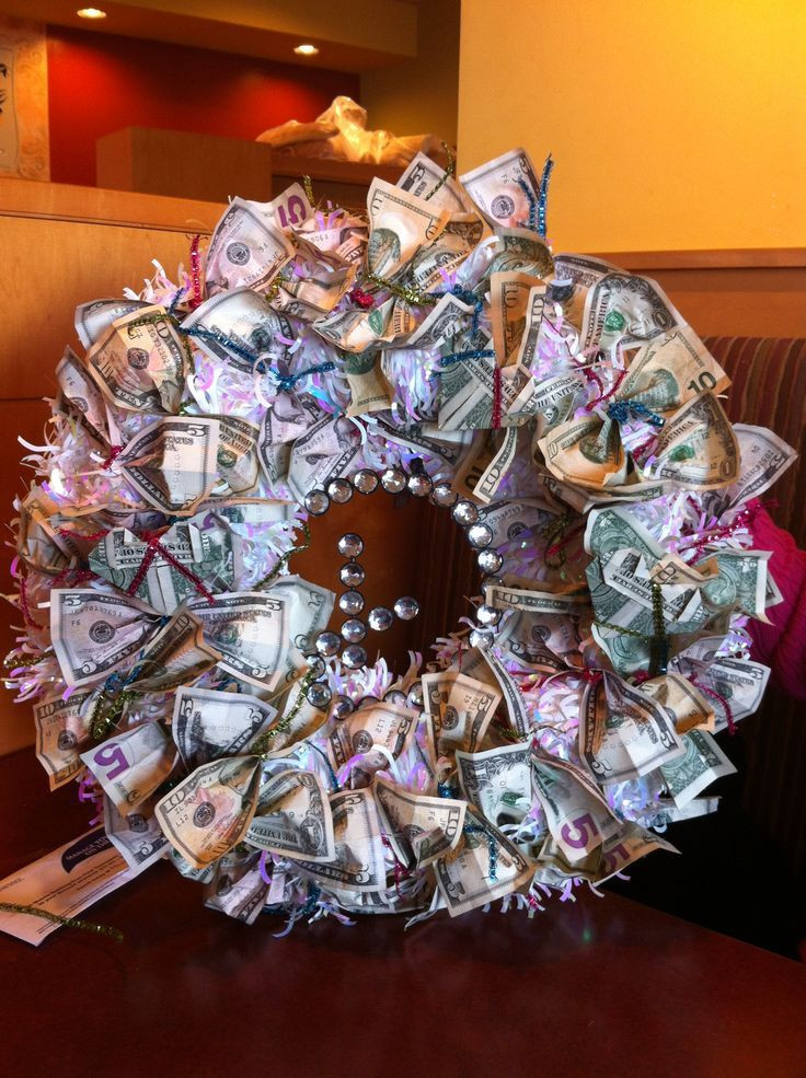 Wedding Gift Money Ideas
 Money Wreath for Wedding Gift Cash Money