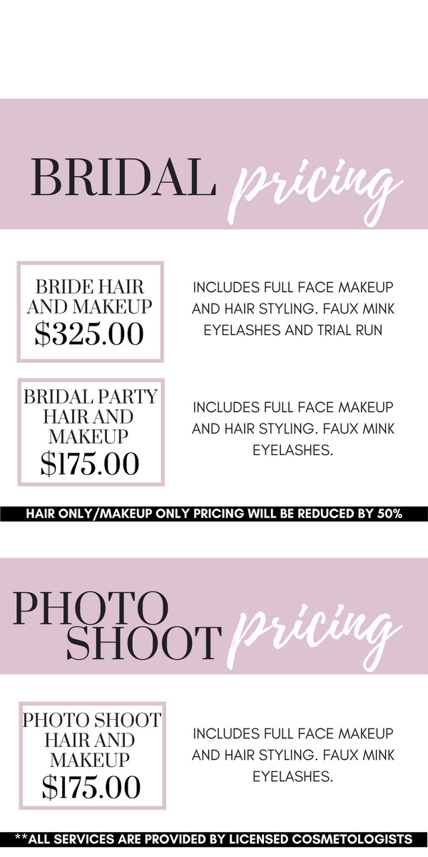 Wedding Hairstyles Prices
 Bridal Makeup Pricing Beste Awesome Inspiration