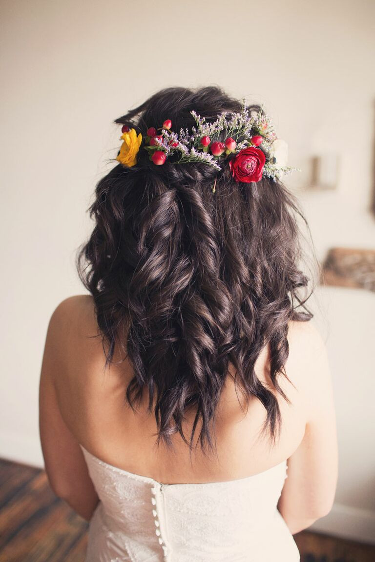 Wedding Hairstyles With Flower Crown
 Flower Crown Wedding Hairstyles for Brides and Flower Girls