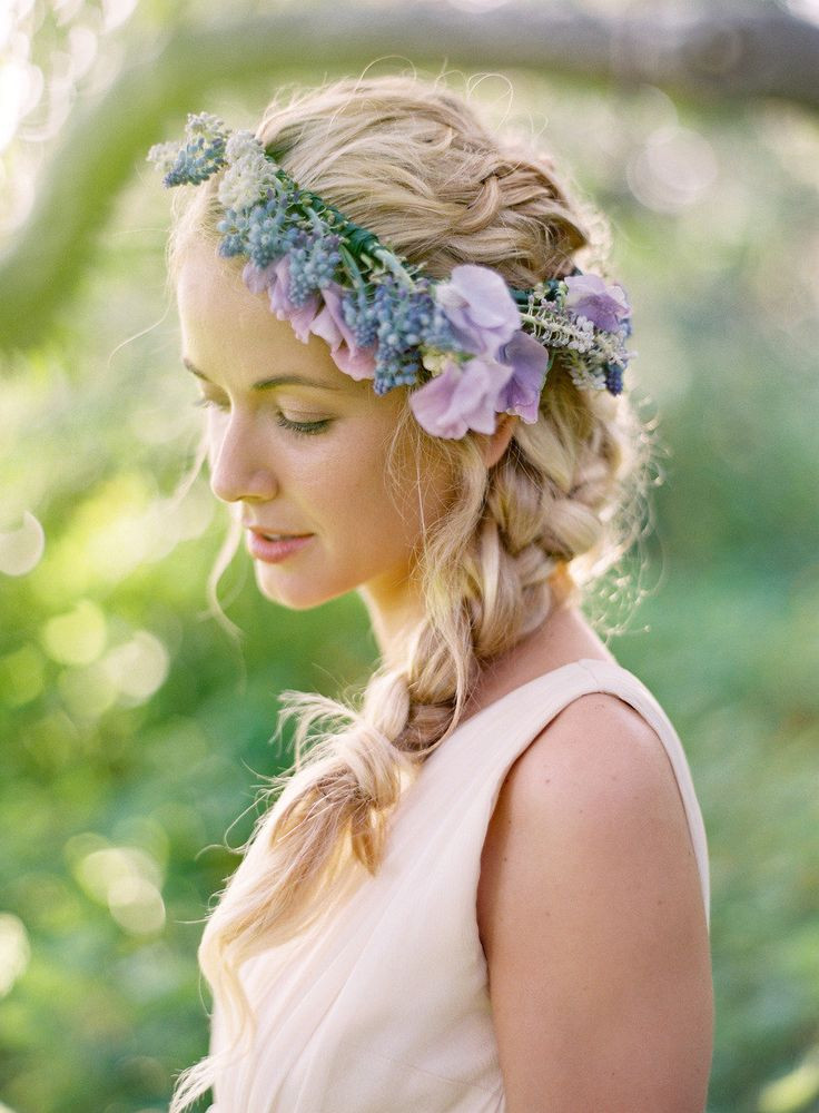 Wedding Hairstyles With Flower Crown
 Wedding hair floral crown wedding hair with flower crown