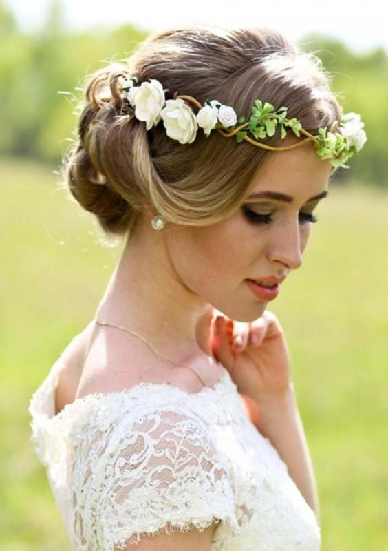 Wedding Hairstyles With Flower Crown
 35 Adorable Flower Crown Wedding Hairstyles in 2018
