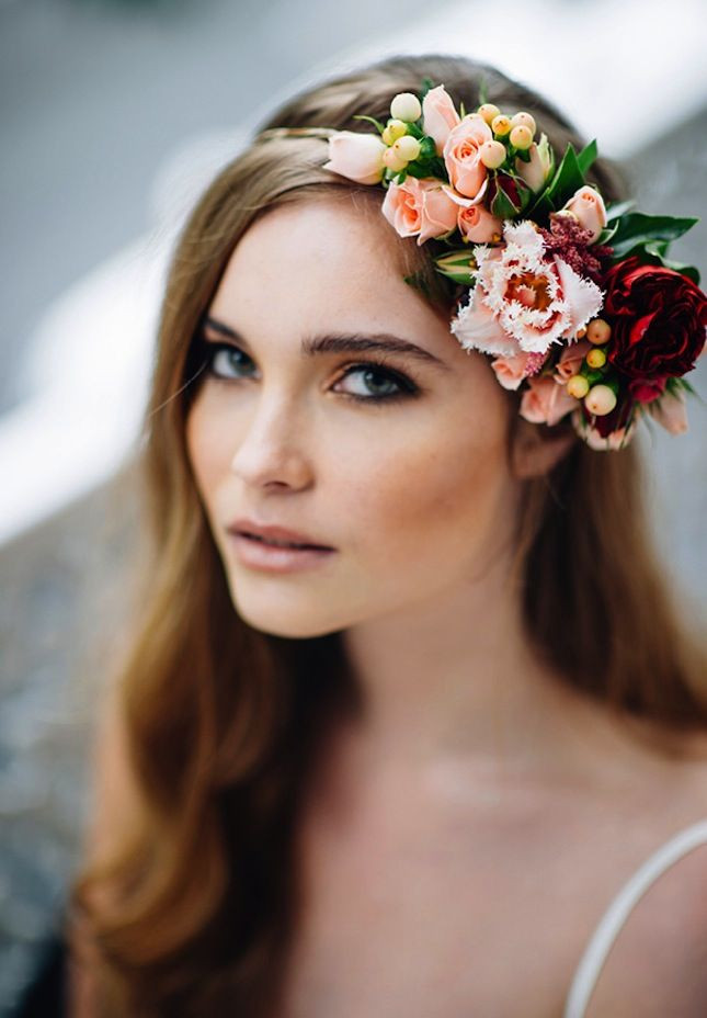 Wedding Hairstyles With Flower Crown
 15 Hairstyles with Flower Crowns for Wedding Pretty Designs