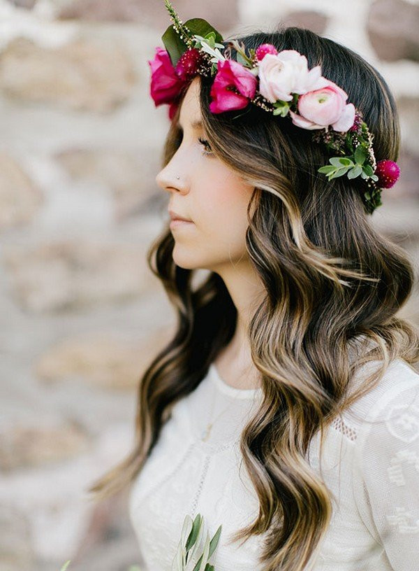 Wedding Hairstyles With Flower Crown
 18 Gorgeous Wedding Hairstyles with Flower Crown Page 2