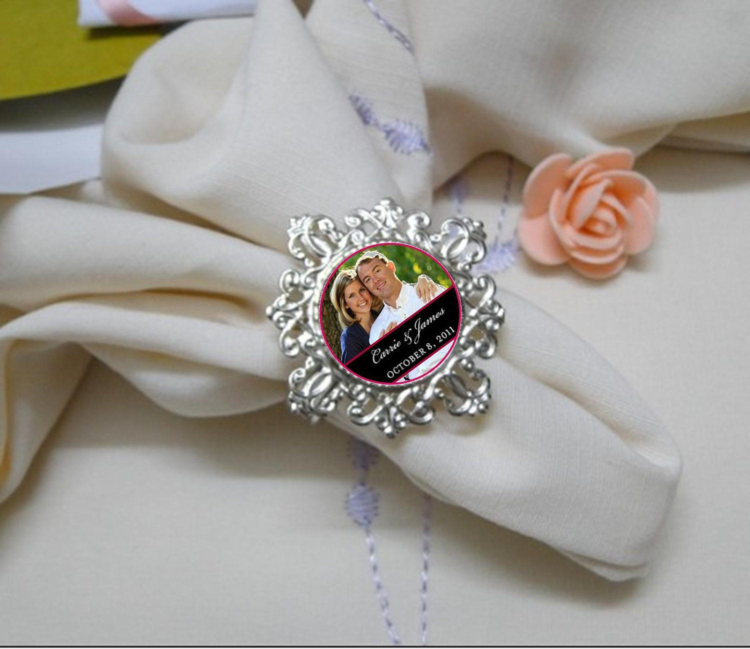 Wedding Napkin Rings
 Wedding Favors Personalized Napkin Rings by jYOUlry on Etsy