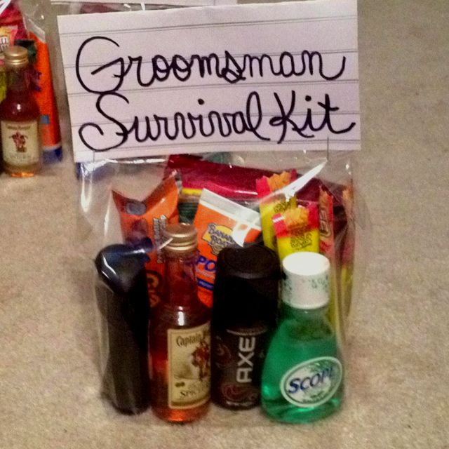 Wedding Party Gift Ideas For Guys
 Groomsmen survival kits always thought of this for